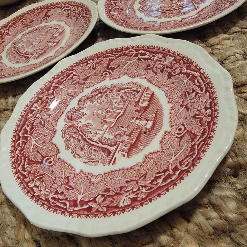 Vintage Mason's Patent IronStone England Vista Pink 7" Plate -Excellent cond.